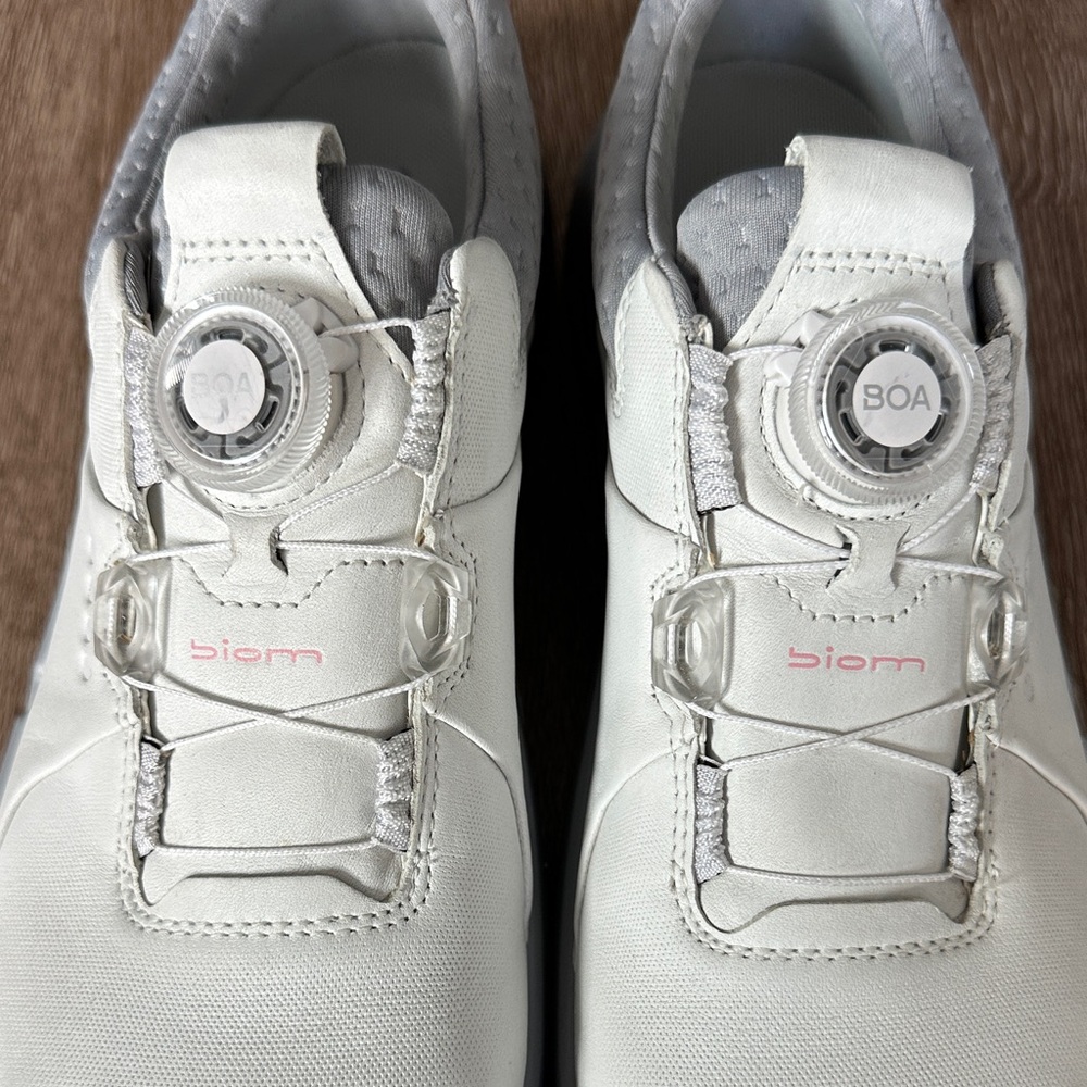 ECCO Women's BIOM H4 Spikeless Golf Shoes White & Grey Size 8-8.5 Waterproof - Picture 3 of 9